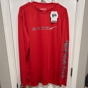 Ingear UPF 50+ SpaceX Graphic T-Shirt Red Long Sleeve Crew Neck Size XL swim NWT